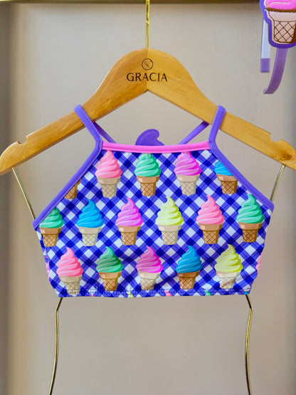 Biquíni Infantil Cropped Laila Ice Cream - Siri Kids