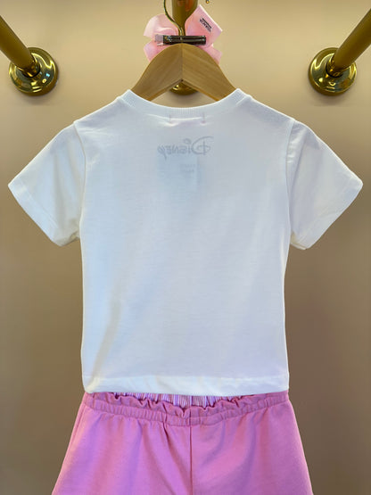 Conjunto Infantil Blusa Daisy Duck e Short Cós de Elástico - Momi