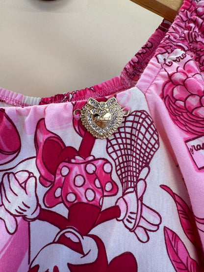 Vestido Infantil Barrado Minnie - Animê