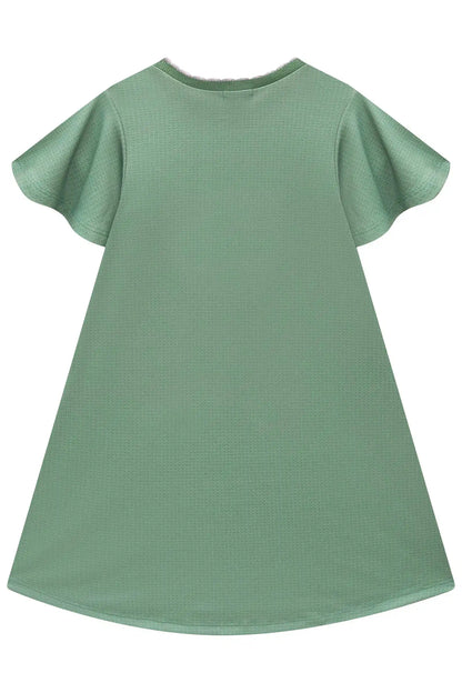 Vestido Infantil Algodão Fress Fashion & Cuteness Verde Ultramarine - Infanti