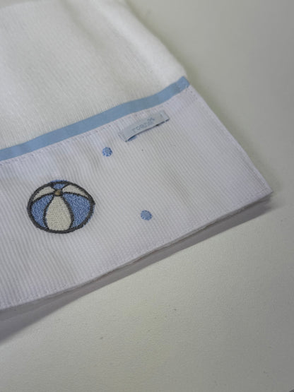 Kit 3 Fraldinhas Boca Bebê Luxo Bordadas Azul Cavalinhos - Roana