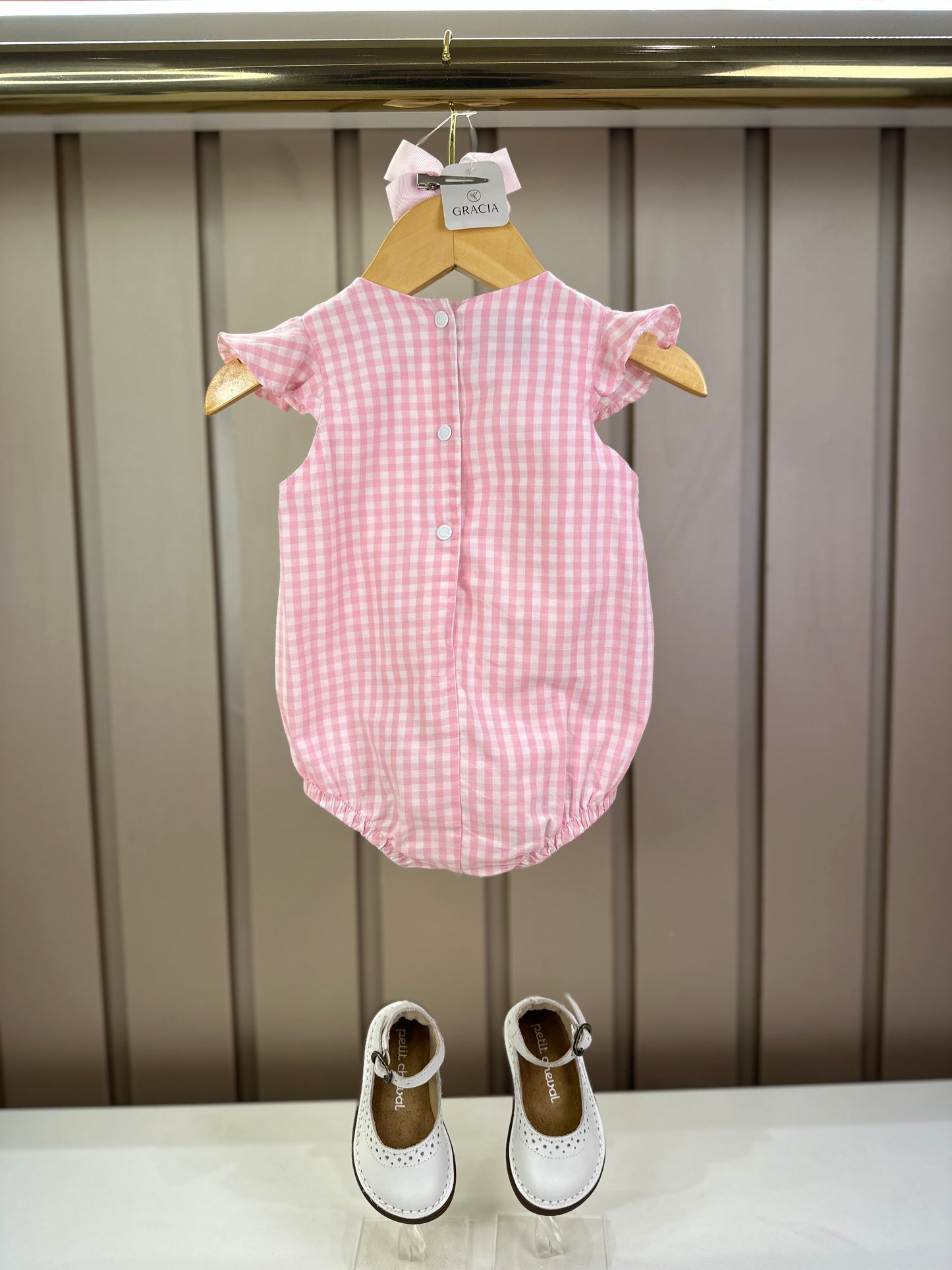 Romper Bebê Algodão Fofinho Rosa Strass - Um Mais Um