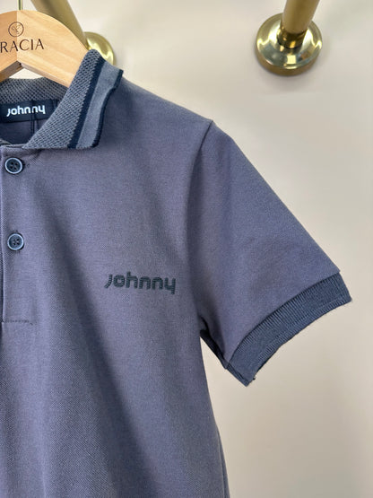 Camisa Polo Piquet Johnny Cinza - Little Johnny