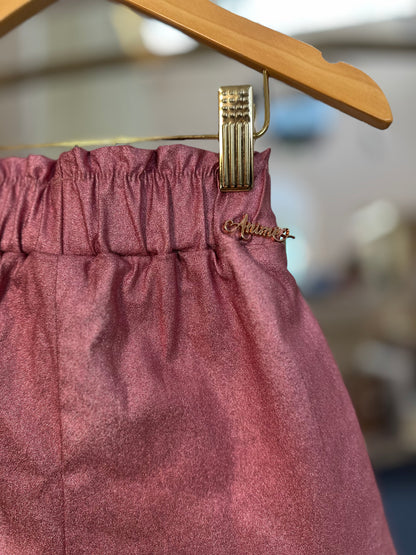 Shorts Infantil Metalizado Clássico Rose - Animê