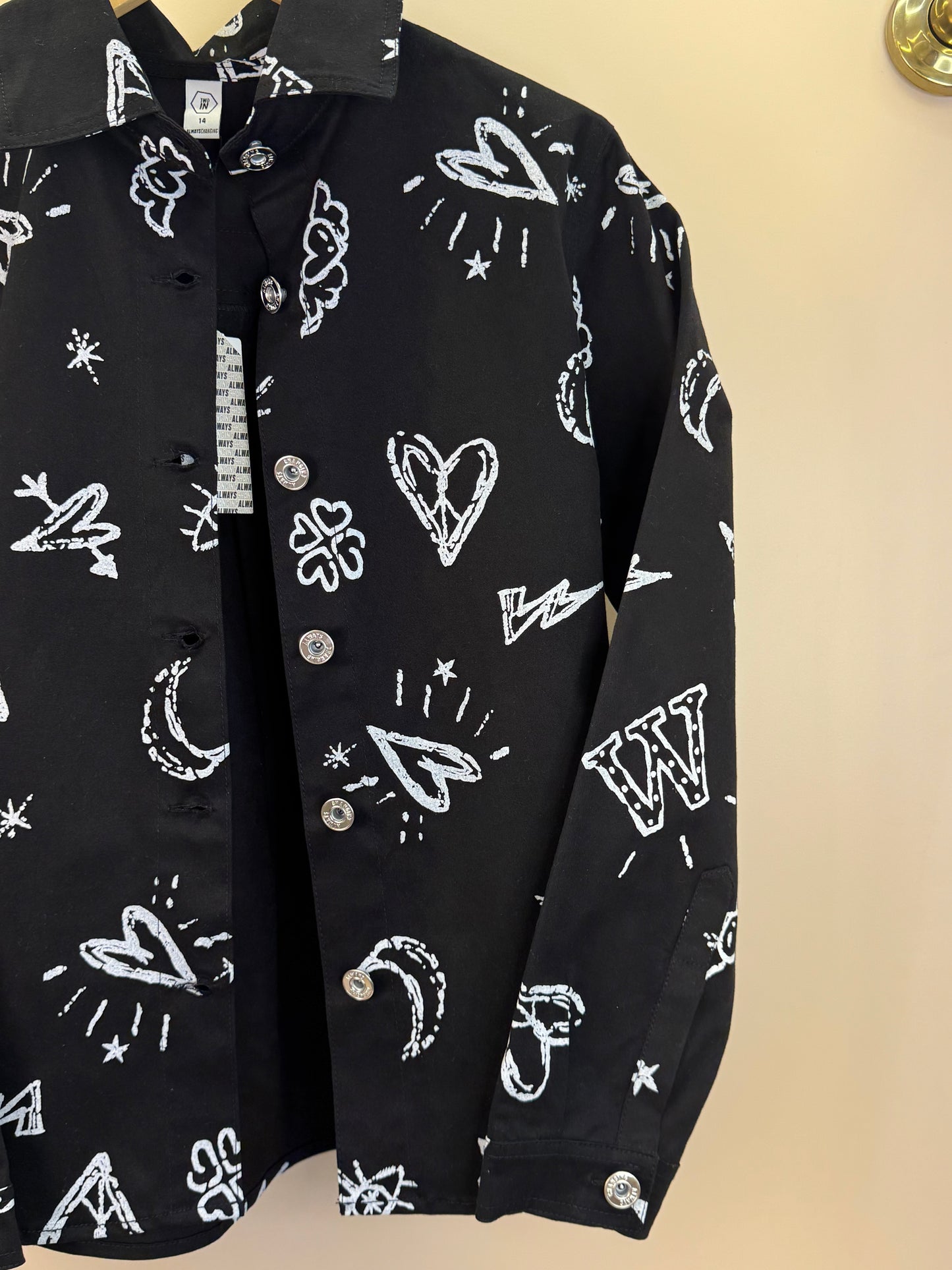 Jaqueta Teen Oversized Sarja Stars Preto - Two In