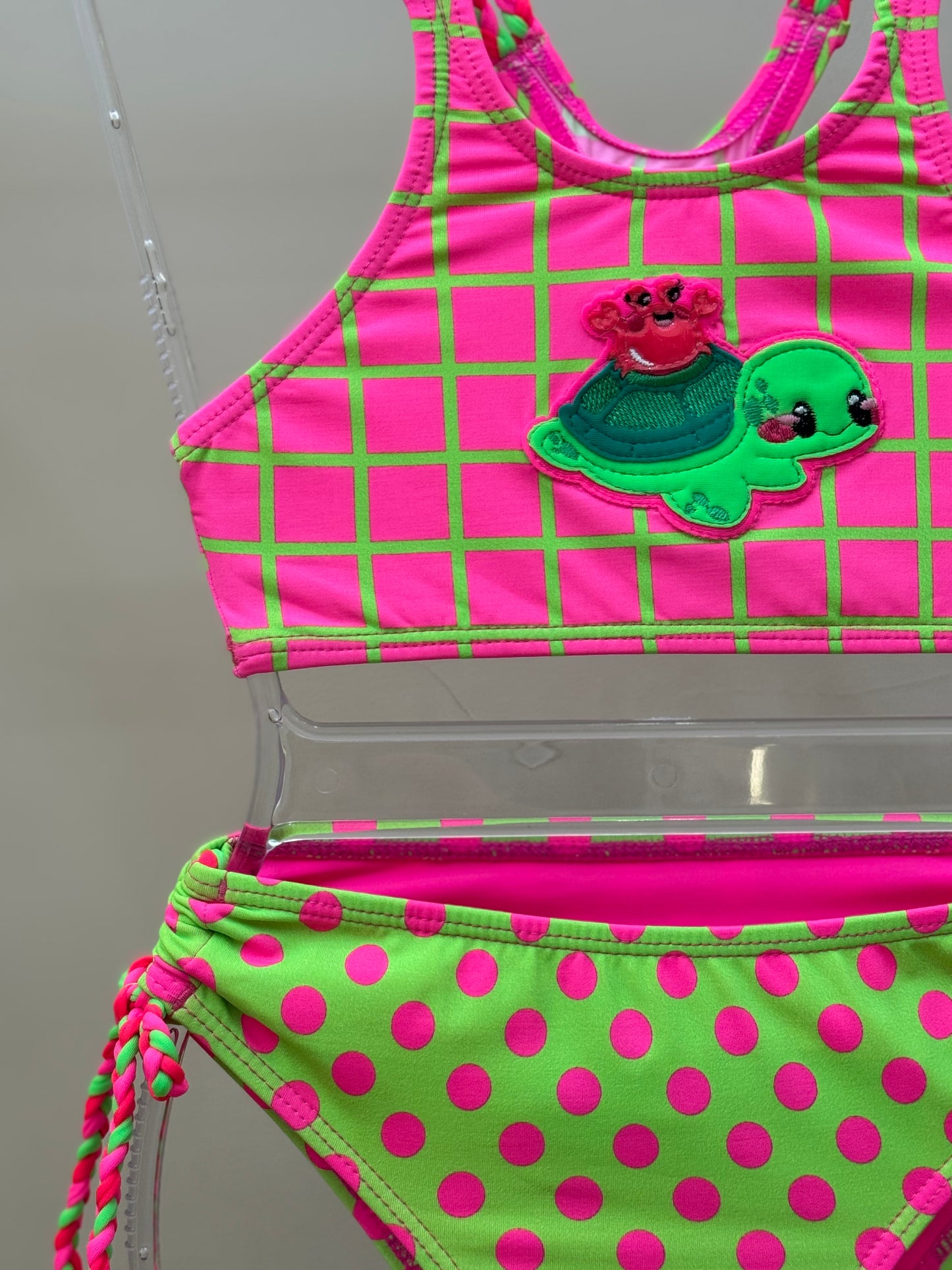 Biquíni Infantil Cropped Rose Aplic Est Turtle - Siri Kids