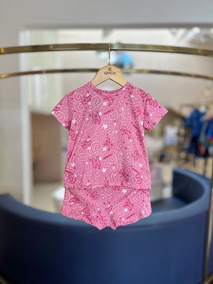 Pijama Infantil Blusa e Shorts Suede Rosa - Charpey