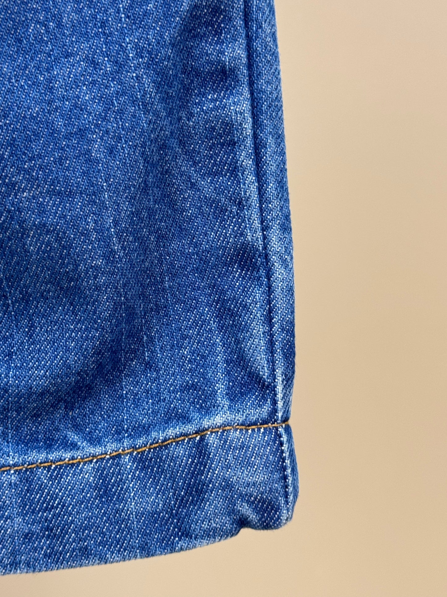 Calça Infantil Bordada Flores Brancas Jeans - Luluzinha