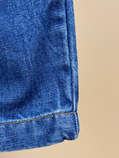 Calça Infantil Bordada Flores Brancas Jeans - Luluzinha