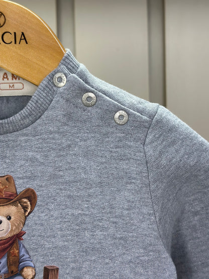 Conjunto Bebê Moletom Agasalho e Calça Teddy Cowboy Cinza - Dame