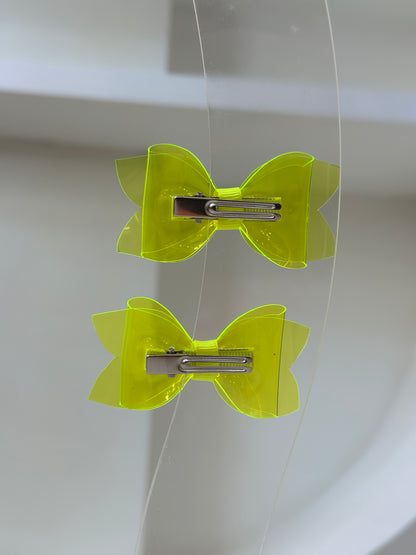 Prendedor Infantil Lais Neon Amarelo Fluor - Siri Kids