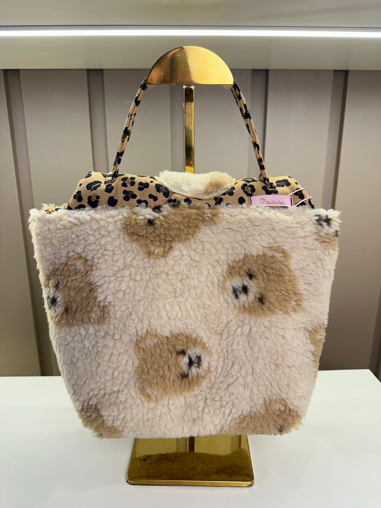 Bolsa Infantil Teddy Ursinhas Detalhes Oncinhas - Pituchinhus