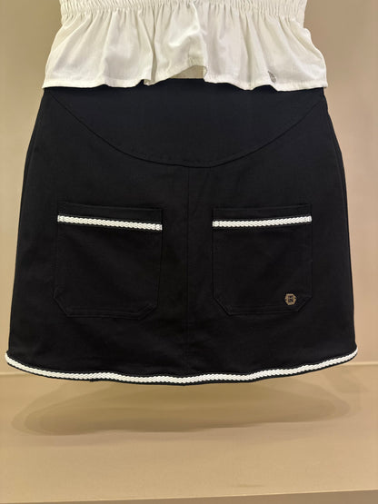 Conjunto Teen Blusa Tricoline Elástico Cintura e Saia Detalhes Bolsos - Two In