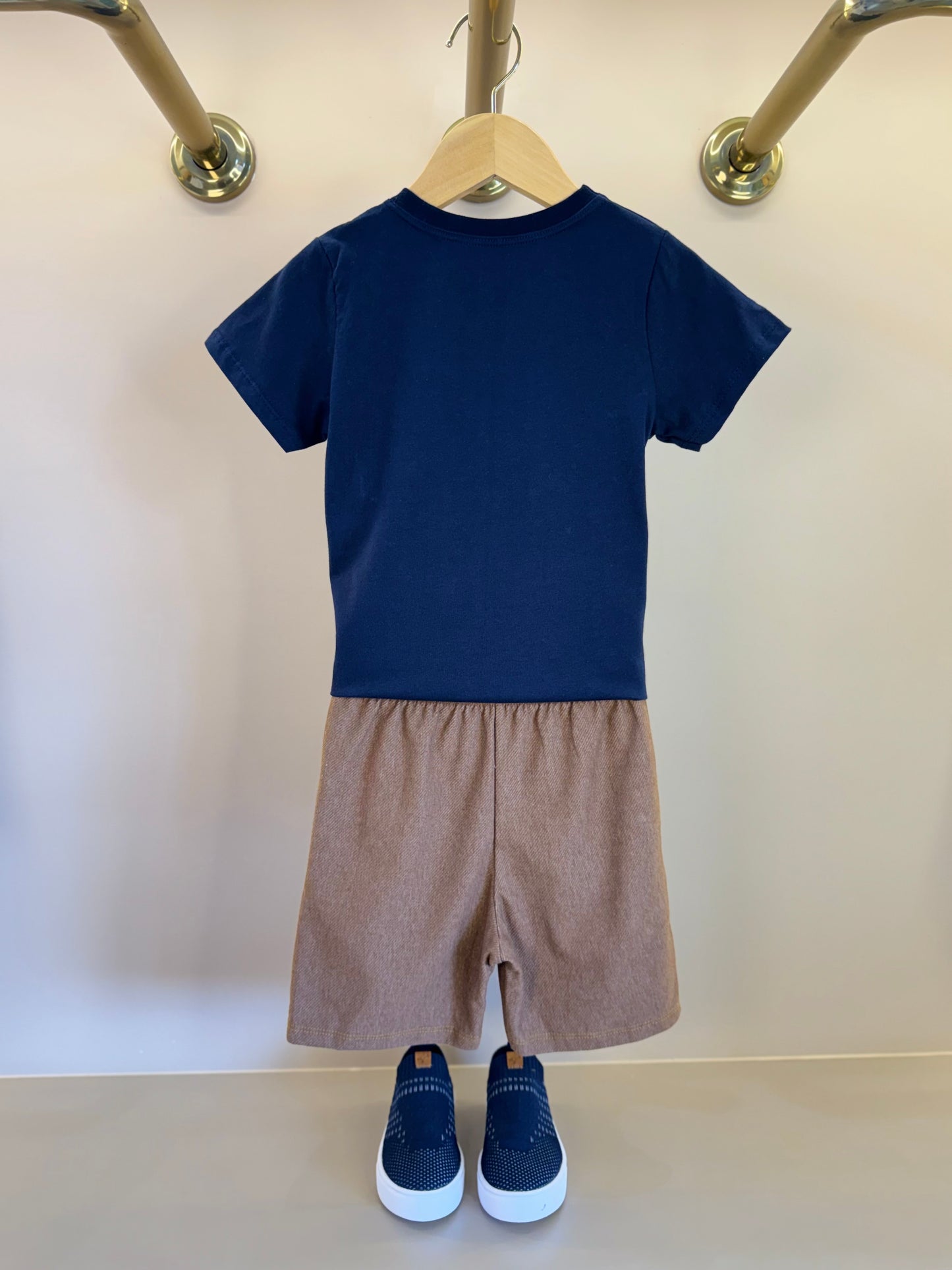 Conjunto Infantil Camiseta Algodão Ursinho e Bermuda Cotton Jeans - Little Johnny