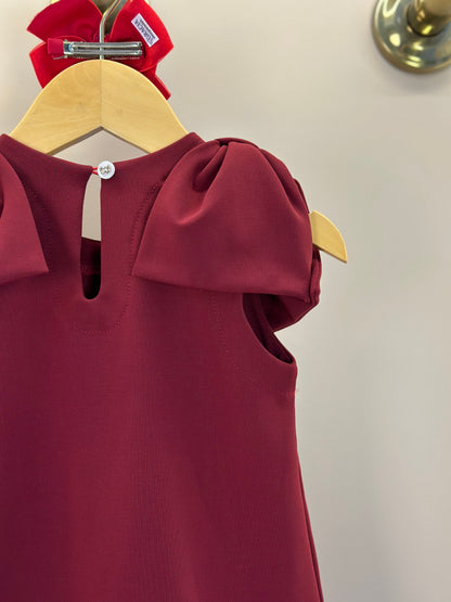 Vestido Infantil Jumper Algodão Manga Laço Vermelho - Beabá