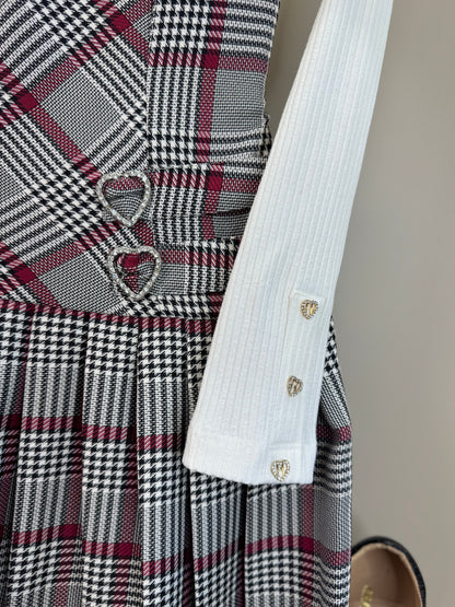 Vestido Teen Alfaiataria Com Blusa Detalhe Botões - Two In
