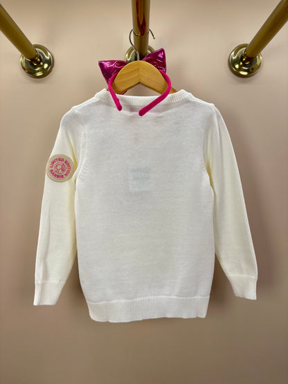 Blusa Infantil Tricot Silhouette Barbie Off White - Pituchinhus