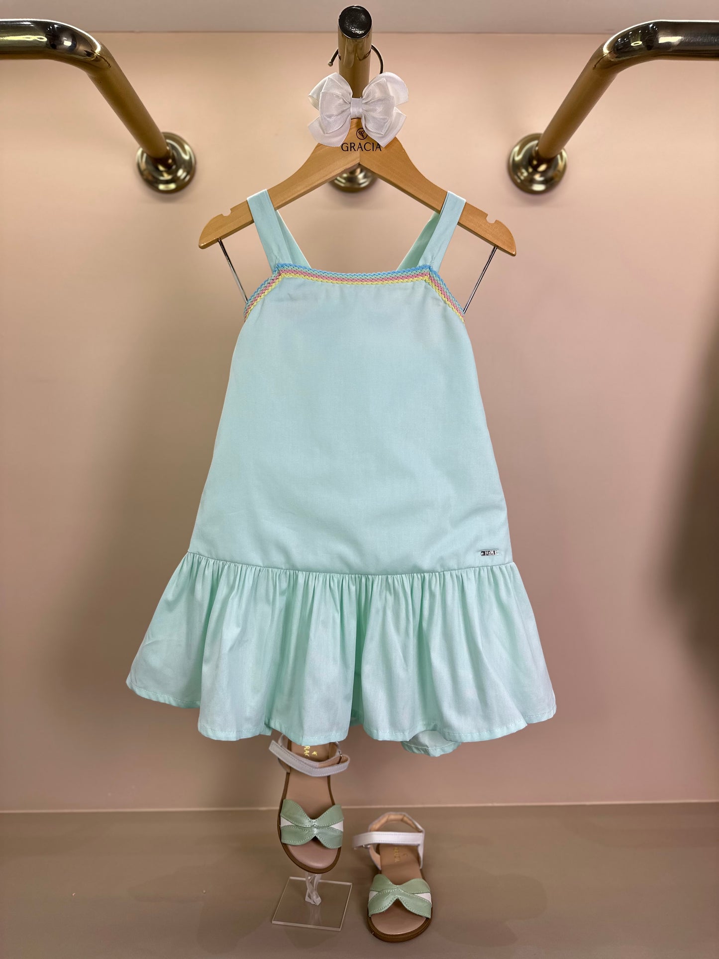 Vestido Infantil Algodão Jumper Verde Claro - Beabá