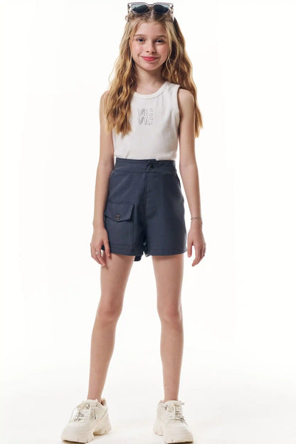 Conjunto Teen Blusa Regata e Short Liz Alfaiataria -  Vic Vick
