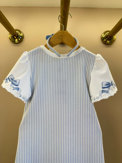 Vestido Infantil Trapézio Spitz Azul  - Infanti