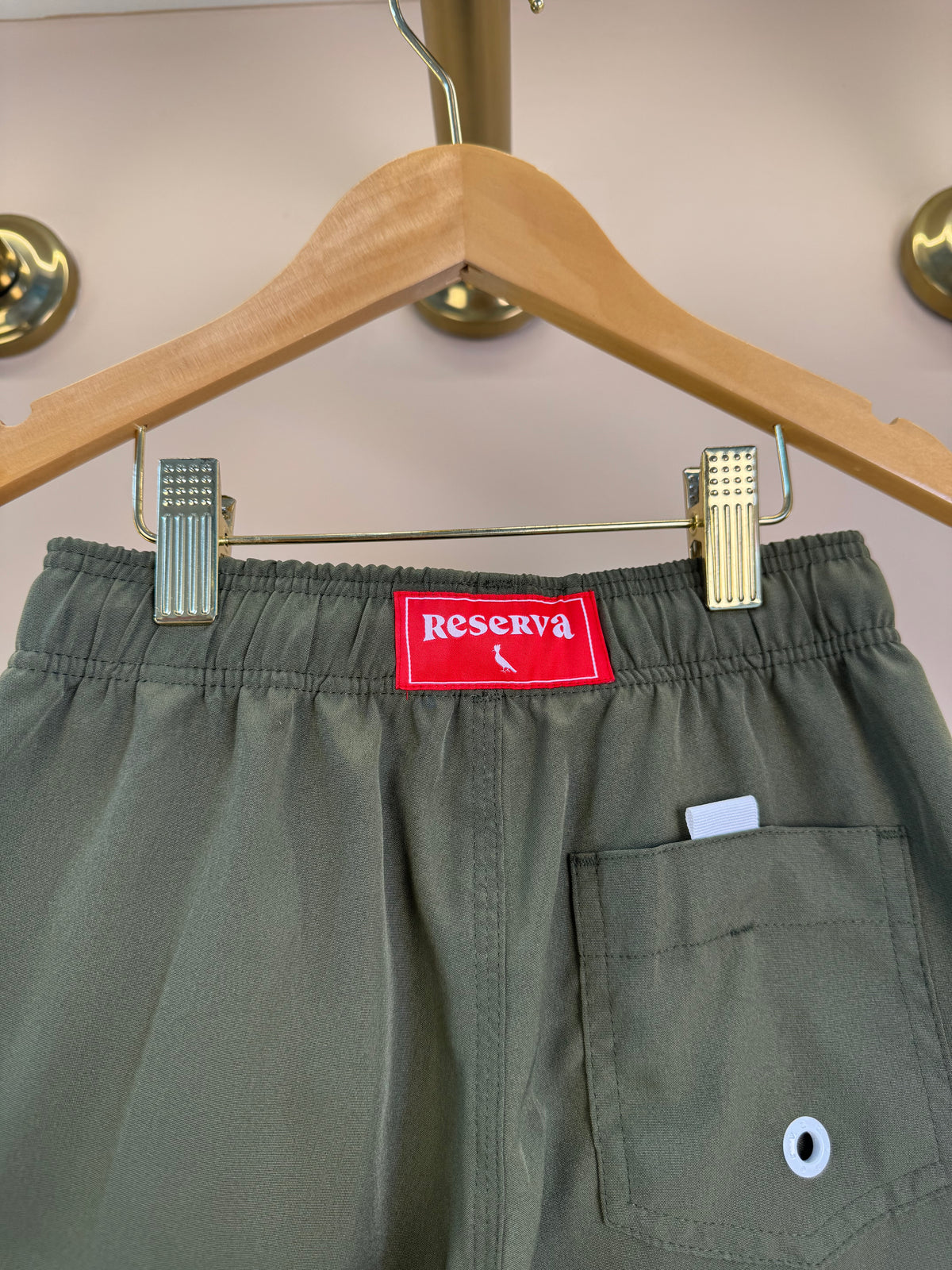 Shorts Infantil Praia Liso Basic Verde Militar - Reserva Mini