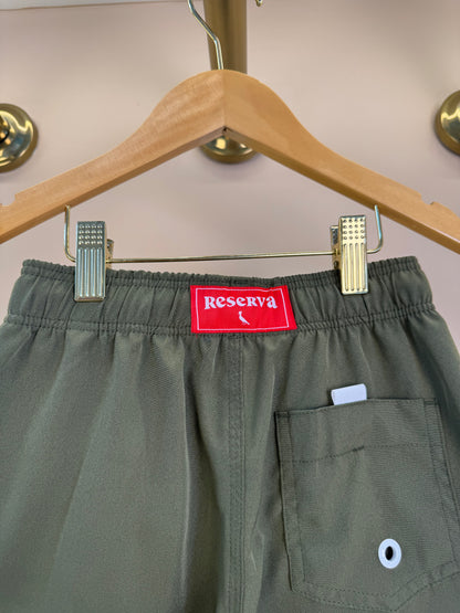 Shorts Infantil Praia Liso Basic Verde Militar - Reserva Mini