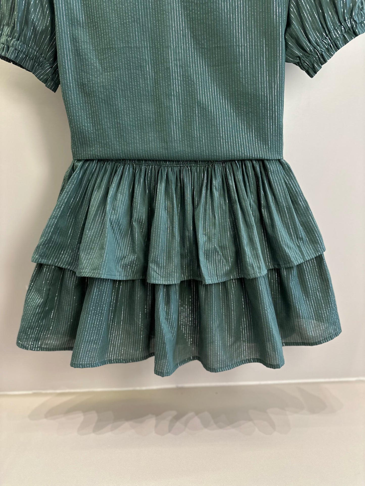 Conjunto Teen Blusa e Shorts Voil Lurex Verde Oliva - Two In