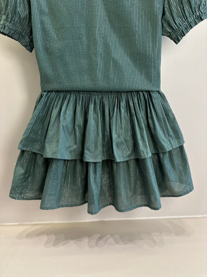 Conjunto Teen Blusa e Shorts Voil Lurex Verde Oliva - Two In