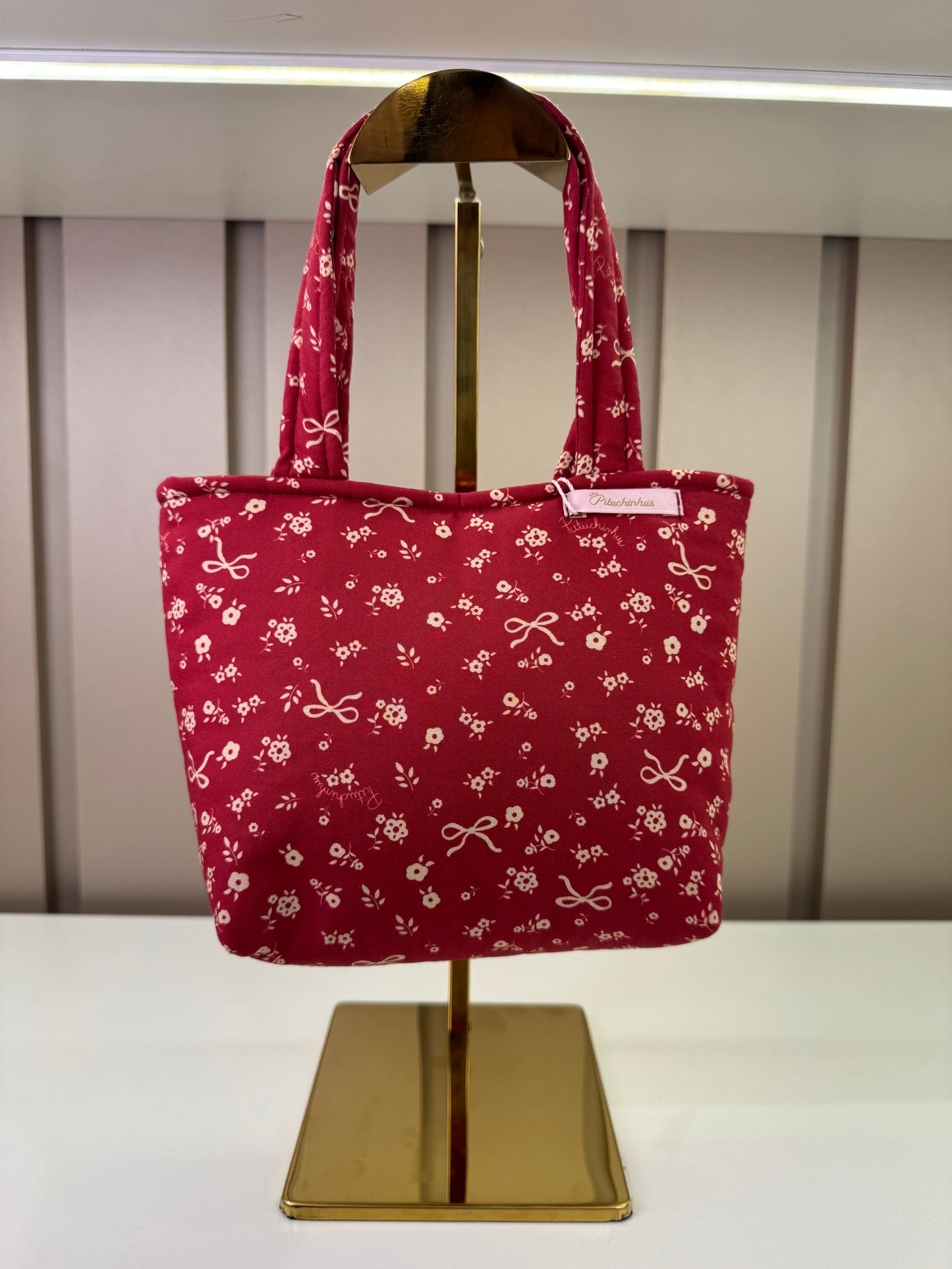 Bolsa Infantil Puffer Laço Laço Mini Flores e Laços - Pituchinhus