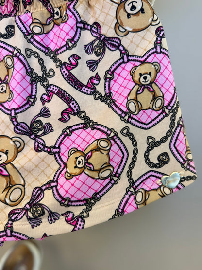 Conjunto Infantil Blusa de Ursinha com Strass e Shorts Ursinhas - Momi