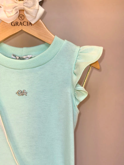 Vestido Infantil Comfy com Bolsa de Cachorrinho Acqua - Gabriela Aquarela