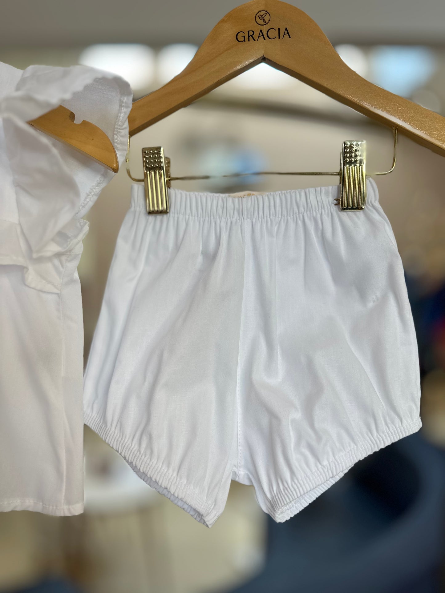 Conjunto Bebê Bata com Shorts de Algodão Off White - Charpey
