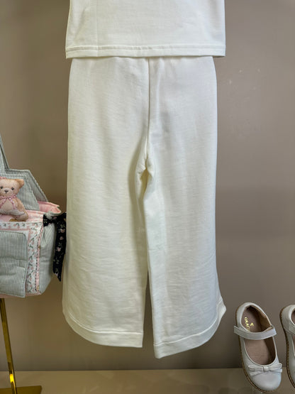 Conjunto Infantil Blusa Cotton Ursinhas Laços de Cristais e Calça Moletom Reta Ursinhas Com Laços Cristais - Pituchinhus