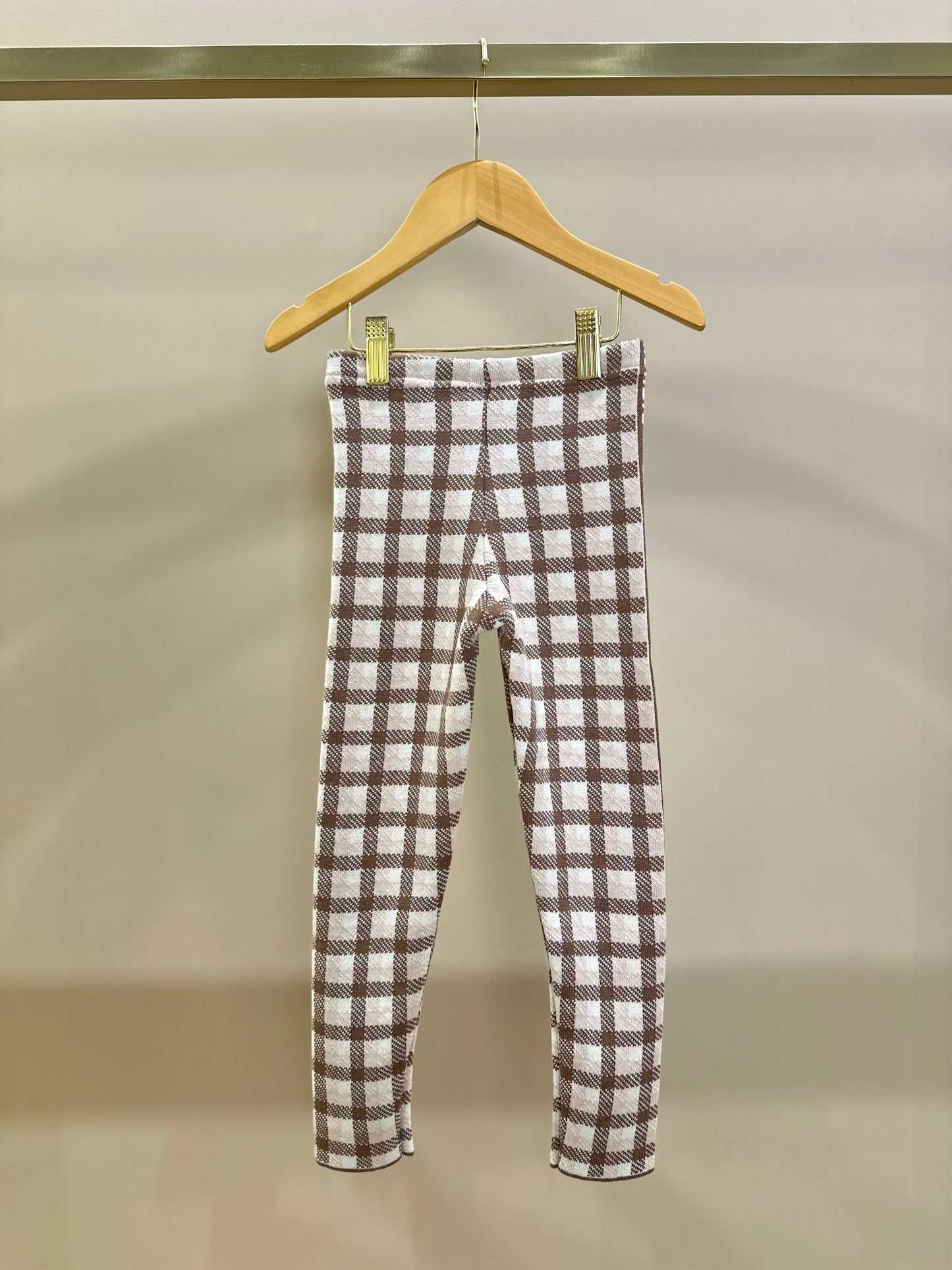 Legging Infantil Tricot Xadrez Marrom Marroque - Pituchinhus