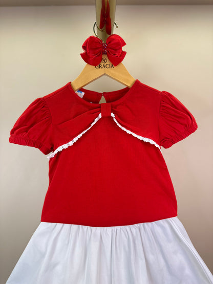 Conjunto Infantil Blusa Algodão Mangas Balonê e Short Evasê Sarja - Beabá