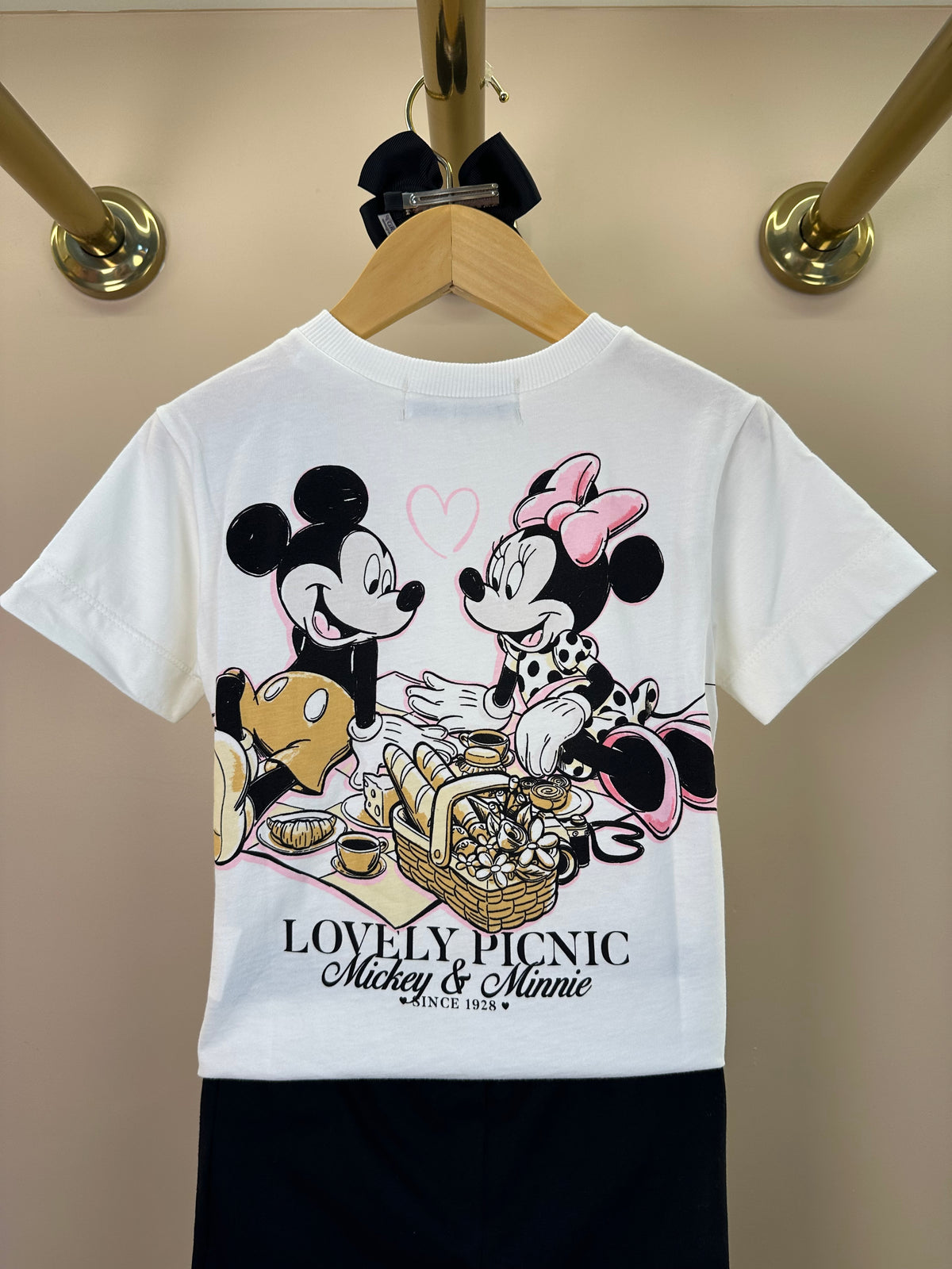 Conjunto Infantil T-Shirt Mickey e Minnie Lovely e Calça Legging Capri - Animê