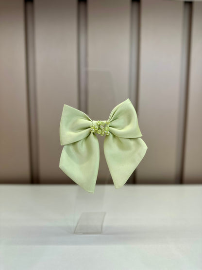 Laço Infantil Bouquet Flores Verde - Mio bebê