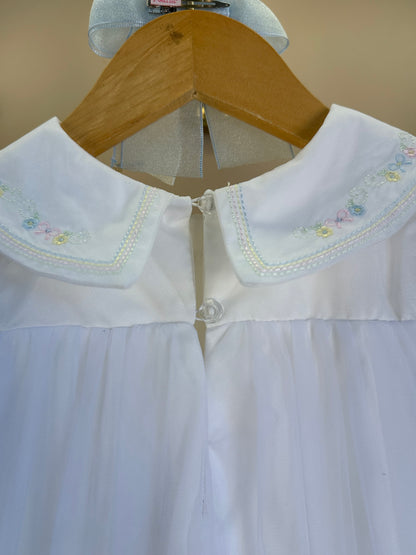 Vestido Infantil Trapézio Tule Colorido e Bordados com Pérolas - Petit Cherie