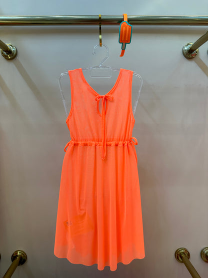 Vestido Infantil Tule Larissa Laranja Fluor - Siri Kids