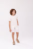 Conjunto Infantil Camiseta Suedine Off White e Bermuda Piquet Maquinetado - Charpey PRÉ-VENDA