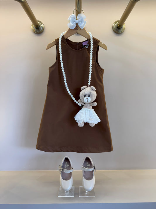 Vestido Infantil Caramelo Lacinho - Luluzinha