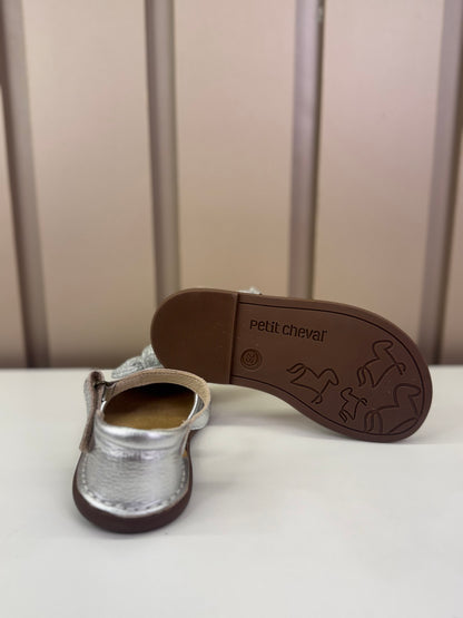 Sandália Infantil Ciranda Laço Argent Prata - Petit Cheval