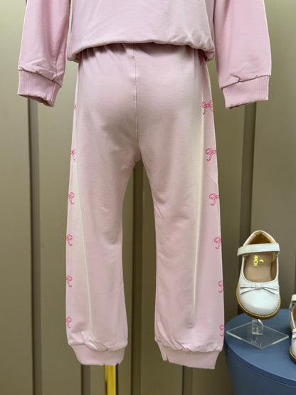 Conjunto Infantil Moletom S Felpa Blusa ML e Calça Miss University Rosa Claro - Beabá