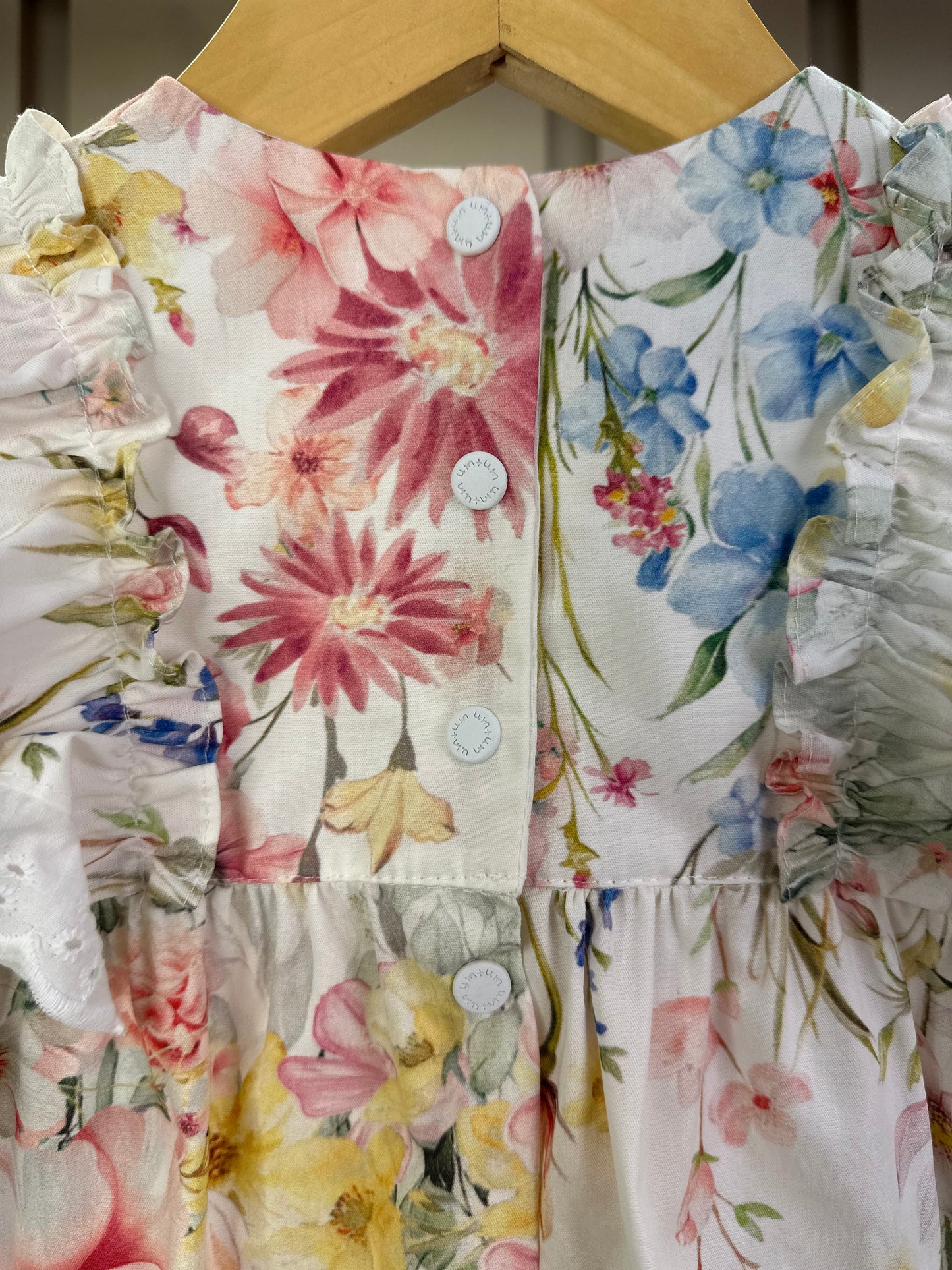 Romper Bebê Fofinho Algodão Babados e Lacinho Floral Candy - Um Mais Um