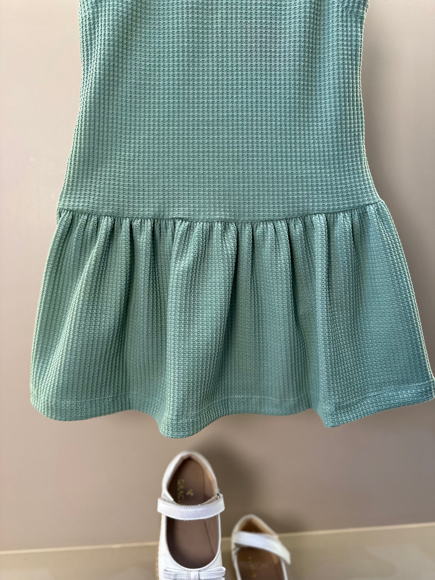 Vestido Infantil Jumper Detalhe Pala e Laço Verde - Beabá