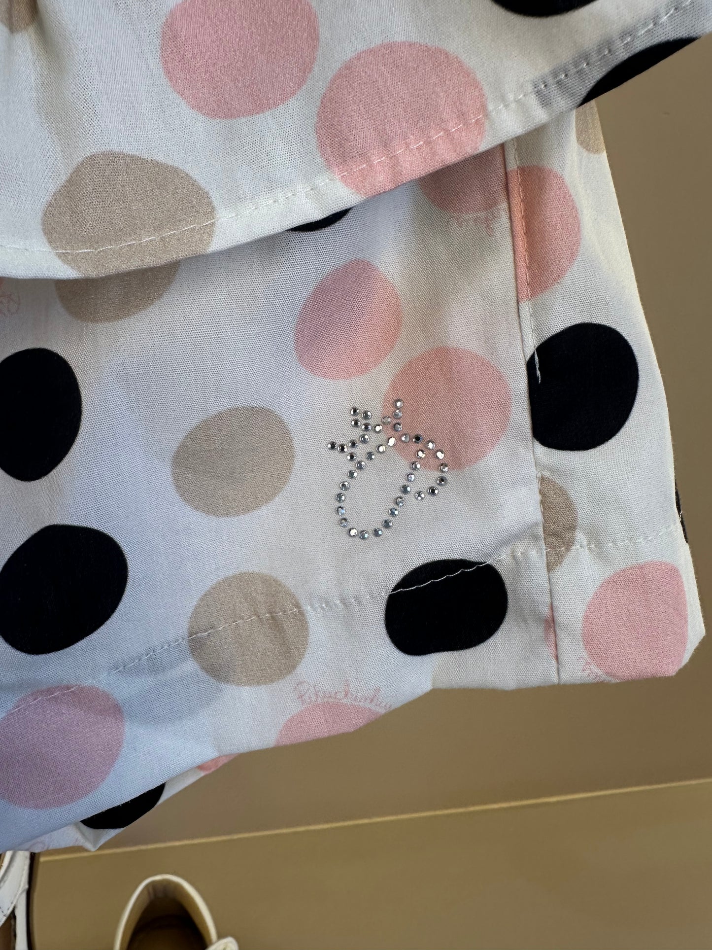 Conjunto Infantil Regata Ursinha Vestido de Poá e Short Com Babados Algodão Estampa Poá Colorido - Pituchinhus