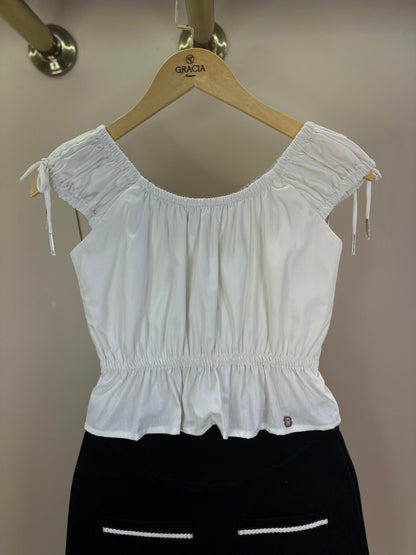 Conjunto Teen Blusa Tricoline Elástico Cintura e Saia Detalhes Bolsos - Two In