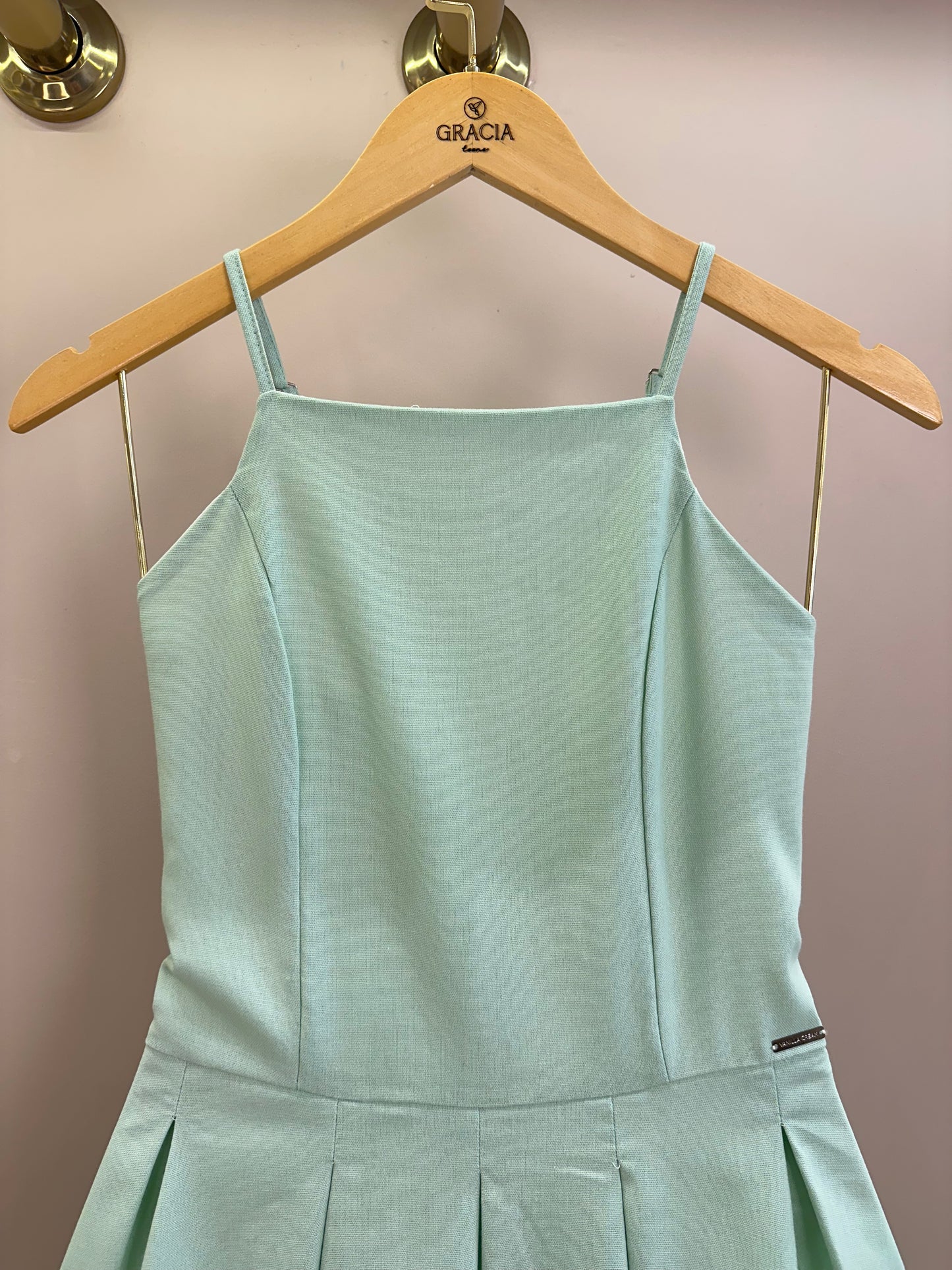 Vestido Teen Com Alças Finas e Saia Evasê - Vanilla Cream