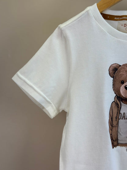 Camiseta Infantil Algodão Teddy Jaqueta Off White - Dame