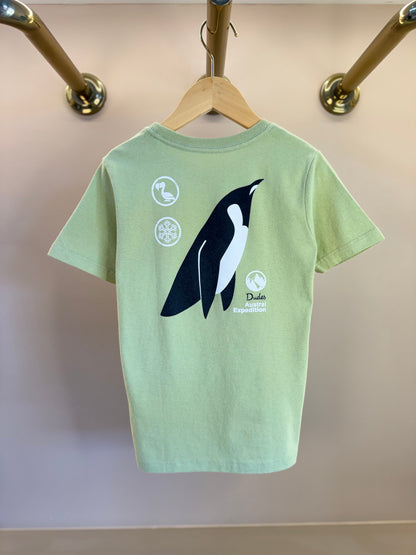 Camiseta Infantil Algodão Pinguim Verde - Dudes